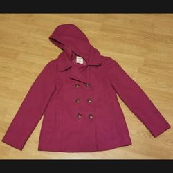 Old Navy Girls  Large Pink Pea Coat Jacket 10/12