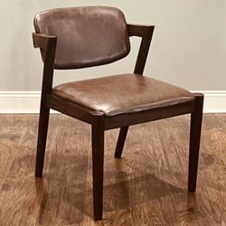 Faux Leather & Dark Wood Accent Modern Side Chair - Hearth & Hand with Magnolia