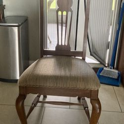 Wooden Chair With Cloth Seat