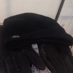 Thermal Knit Winter Gloves And Beanie Set With Polar Fleece Lining- Winter Gloves & Hat Set