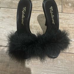 Black Furry Heels