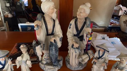 Fisherman figurines porcelain