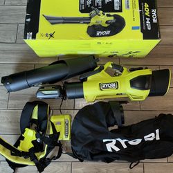 ryobi Ryobi 40V HP Brushless 100 MPH 600 CFM Cordless Leaf Blower/Mulcher/Vacuum with (1) 4.0 Ah Batteries and Charger (used) 