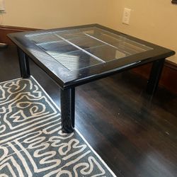 Vintage Black Glass Coffee Table