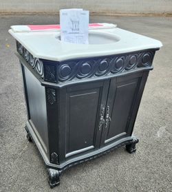 Pending OVE Decors Trent 30" Bathroom Vanity - Black (Chipped Countertop)