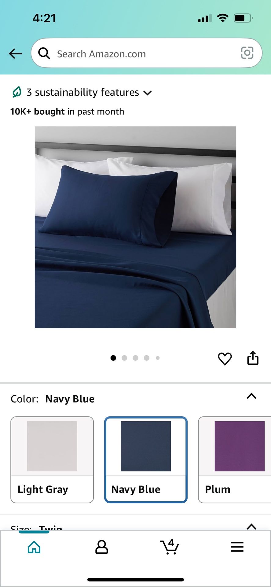 2 Sheet Sets, Twin, Navy Blue (Never Used)