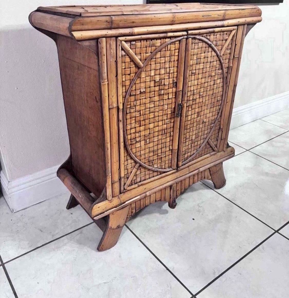MID-CENTURY BAMBOO CABINET
