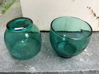 Small Green Glass Cups