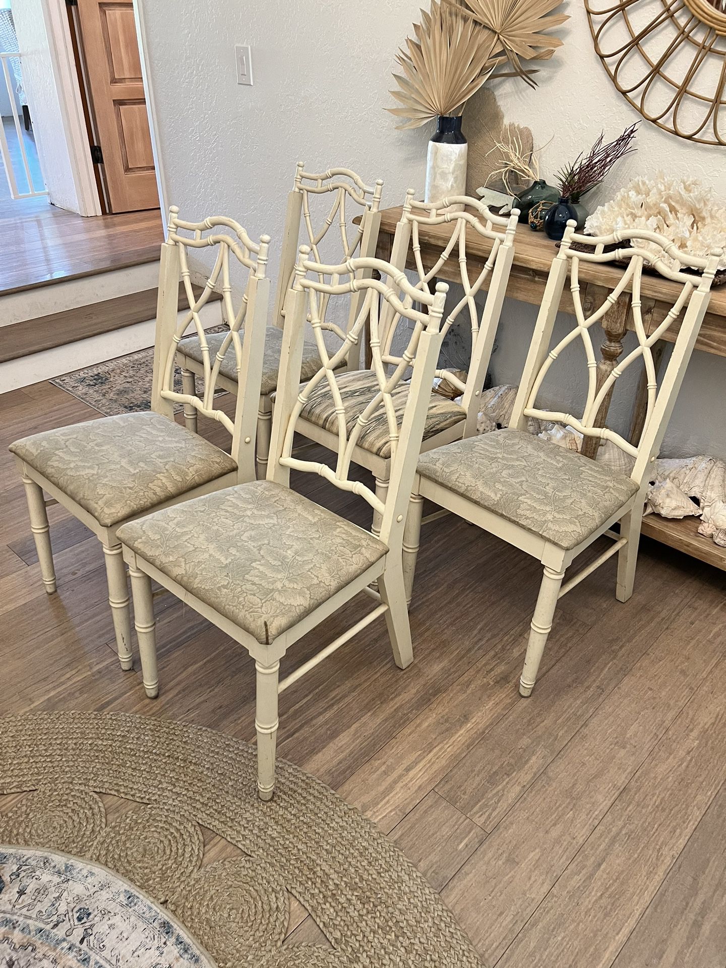 Set of 5 Vintage Faux Bamboo Chippendale