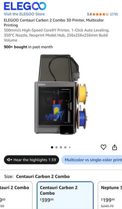 ELEGOO Centauri Carbon 2 Combo 3D Printer