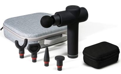 Sharper Image Powerboost Deep-Tissue Professional Percussion Massager, Powerful Handheld Massage Gun, 5 Attachments 