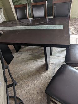 Dining Table New,Dark Wood,Slim And Perfect For Small Dining Area