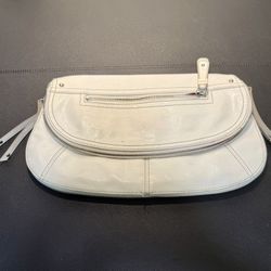 Nine West Vintage Y2K Off-White Ivory Leather Clutch