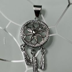 Dreamcatcher Silver Plated Pendant 