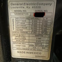 GE Cafe Cooking range (LPG) 