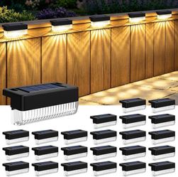 Solar Deck Lights Outdoor 24 Packs, Solar Powered LED Step Lights Waterproof Outdoor for Deck, Step, Fence, Wall, Patio, Yard, Pool, Pathway and Stair
