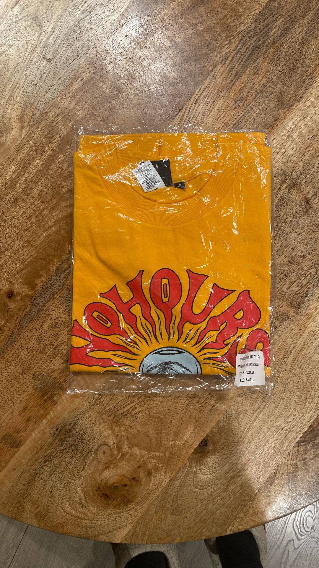 New No Hours Yellow Shirt Size S