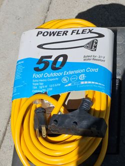 Power Flex 50F. Extra Heavy Capacity  Extension Cord, Plugs. New never been used.