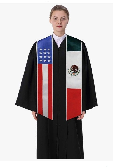 USA and MEXICO Graduation Embroidered SASH