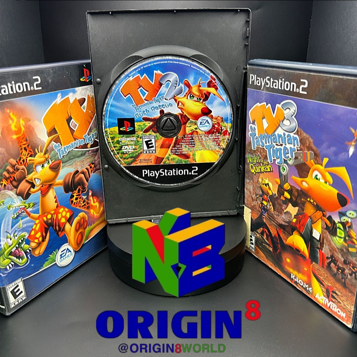 Ty the Tasmanian Tiger 1, 2, & 3 Sony PlayStation 2 PS2 Complete With Manual 2002