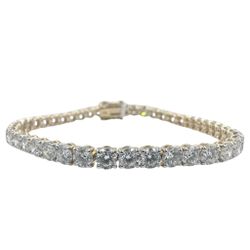 14k Yellow Gold with Lab Grown Diamonds 10.57 Carat and 6.75" Tennis Bracelet. (New)