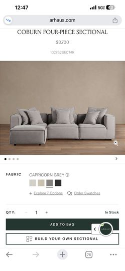 Arhaus Coburn Four-Piece Sectional - $3,700 Retail Rare Opportunity We Need It Gone ASAP