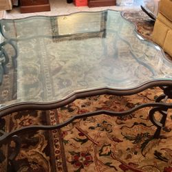 Heavy Duty Glass Coffee Table 46x46 X20” High Asking $400. Cash & Carry