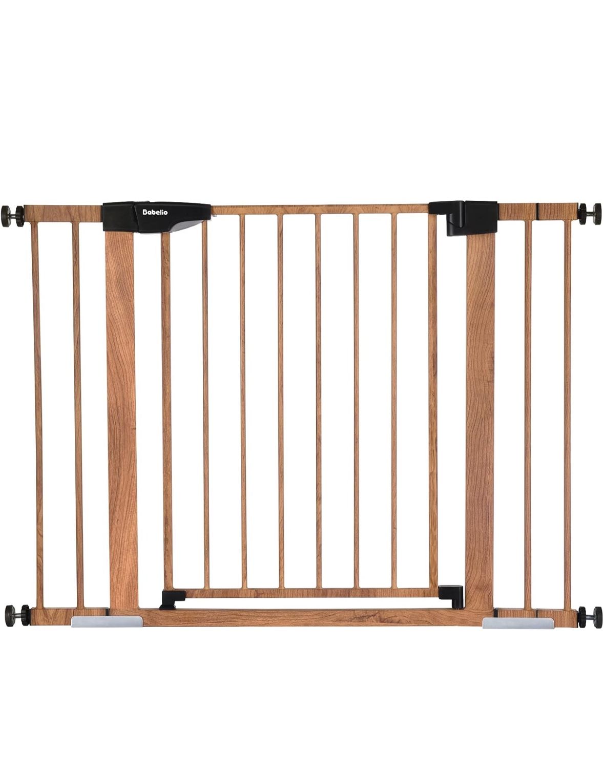 Two - 26-40" Metal Baby Gates with Wood Pattern