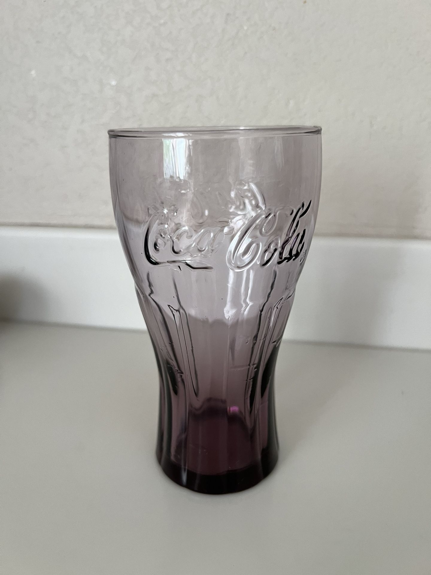 Coca-Cola Glass - Embossed - Purple 6"
