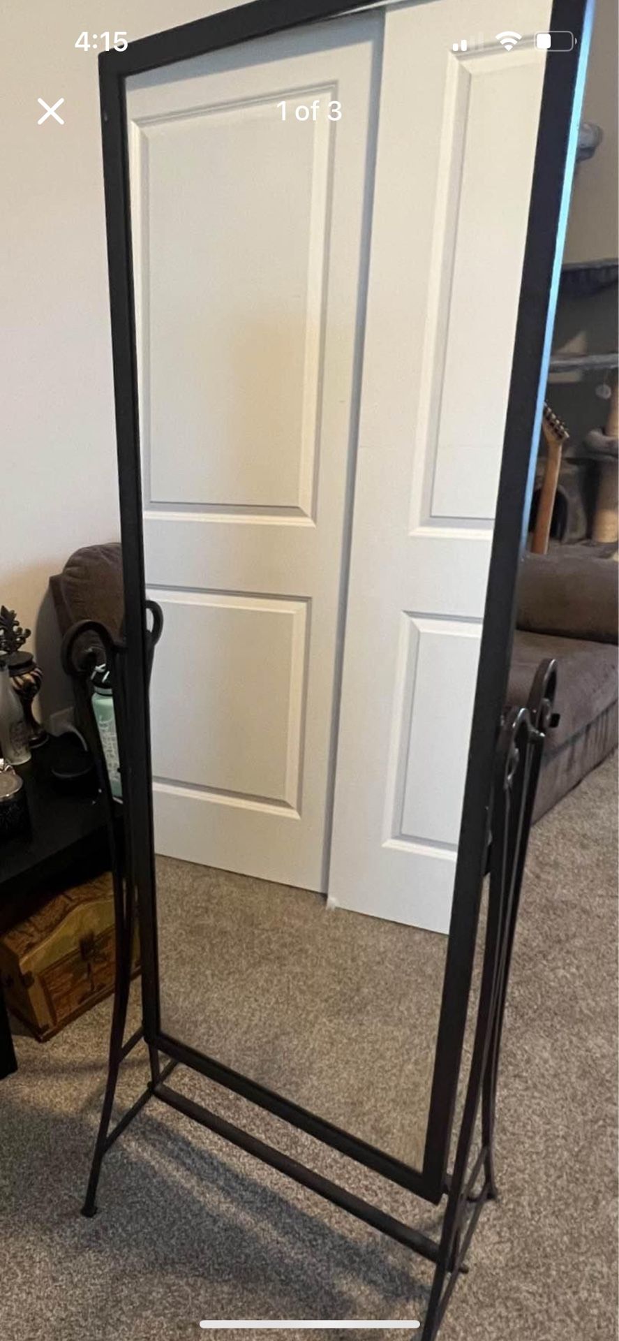 Stand Alone Wrought Iron Mirror