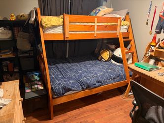 Wood Twin over Full Bunk Bed Frame