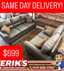 NEW LEATHER SOFA AND LOVESEAT SILLONES DE PIEL