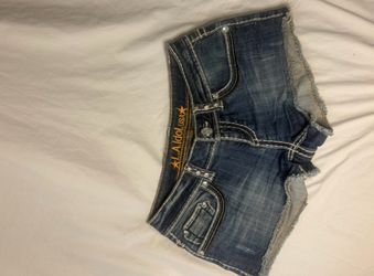 LA Idol Rhinestone Denim Shorts Size 2
