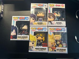 Anime Funko Pops - Naruto, Madara, Minato, and Sasuke