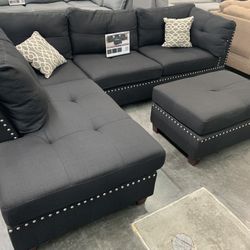 3 Piece Gray Sectional.  Sala De 3 Piesas. 