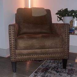 Faux Suede Accent Chair