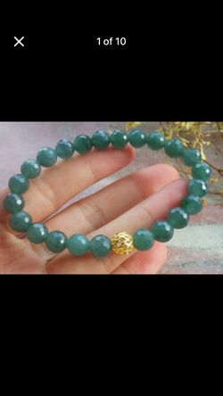 Certificate Jadeite Jewelry Jade Green JADE Diamond cut Bracelet 7 inches to 7.5 inches