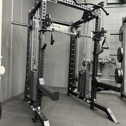 PRO SERIES Ultimate Half Rack Functional Trainer w/Smith Machine Bar | 400lb Stack | Gym Equipment | Fitness | Commercial | Squat Rack 