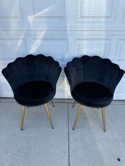 Black Shell Chairs - Set of 2