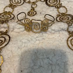 Gold  Hammered 24 Inch Necklace/ bracelet 