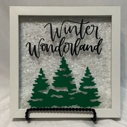 Winter Wonderland Shadow Box Home Decoration and Decor Snowglobe