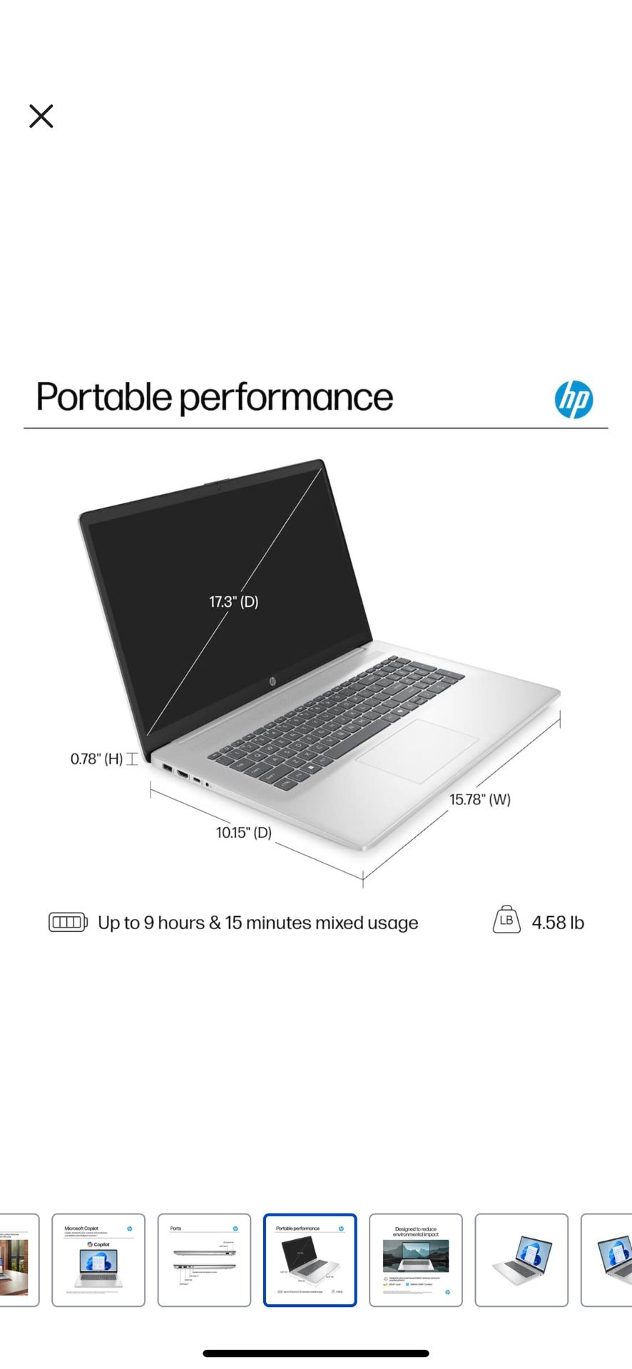 HP 17.3” Laptop – Ryzen 5