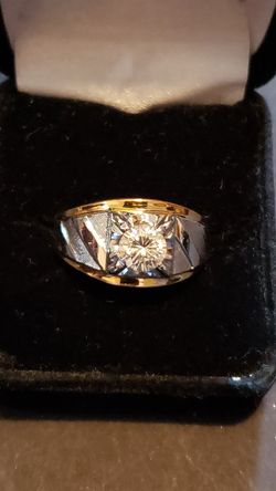 Gold plated diamond ring