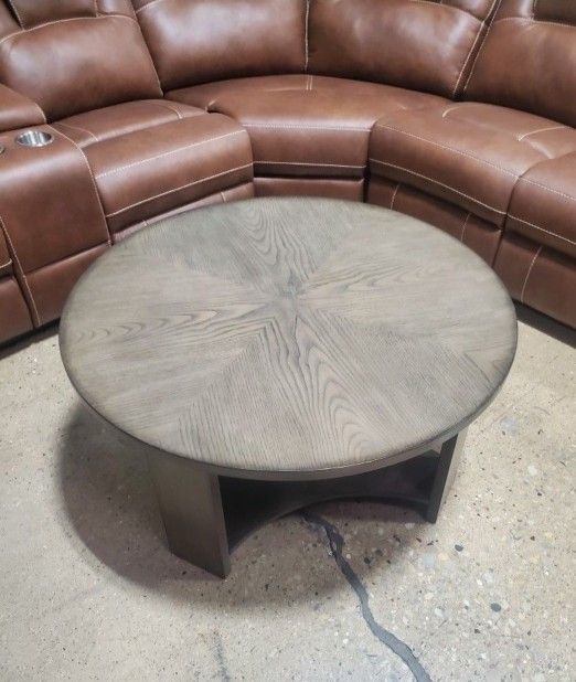 3 Pc Grsy Coffee Table Set With Console Table (New)