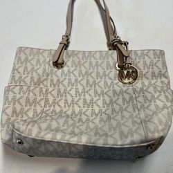 Michael Kors Beige Monogram Tote Bag