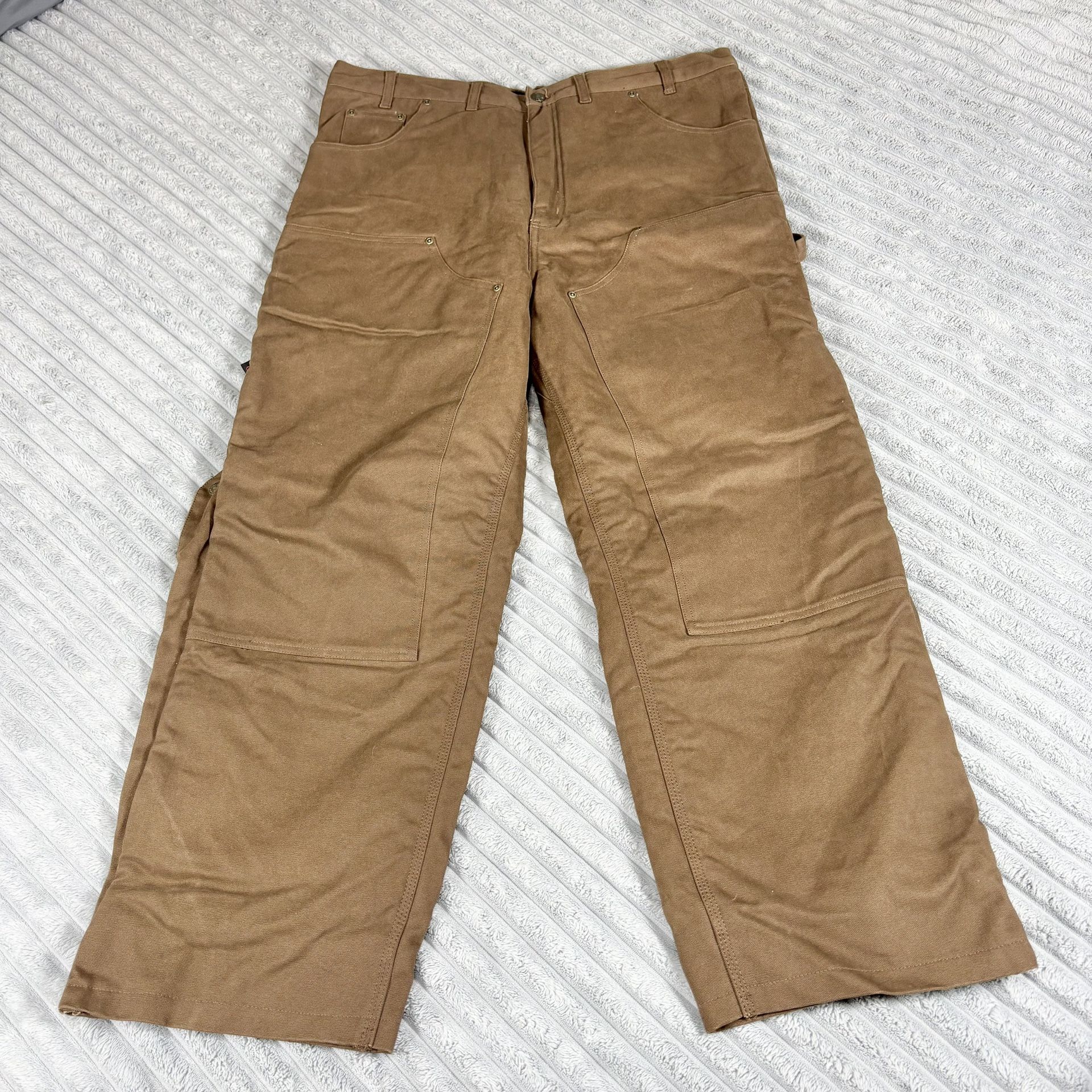 Five Brother Pants Mens 40x30 Brown Sherpa Lined Double Knee Insulated Work