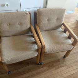 Two MCM Style  Rolling Chairs