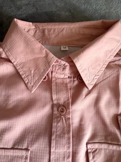 Pink Long Sleeve Button-Up Outdoor Shirt for Women
