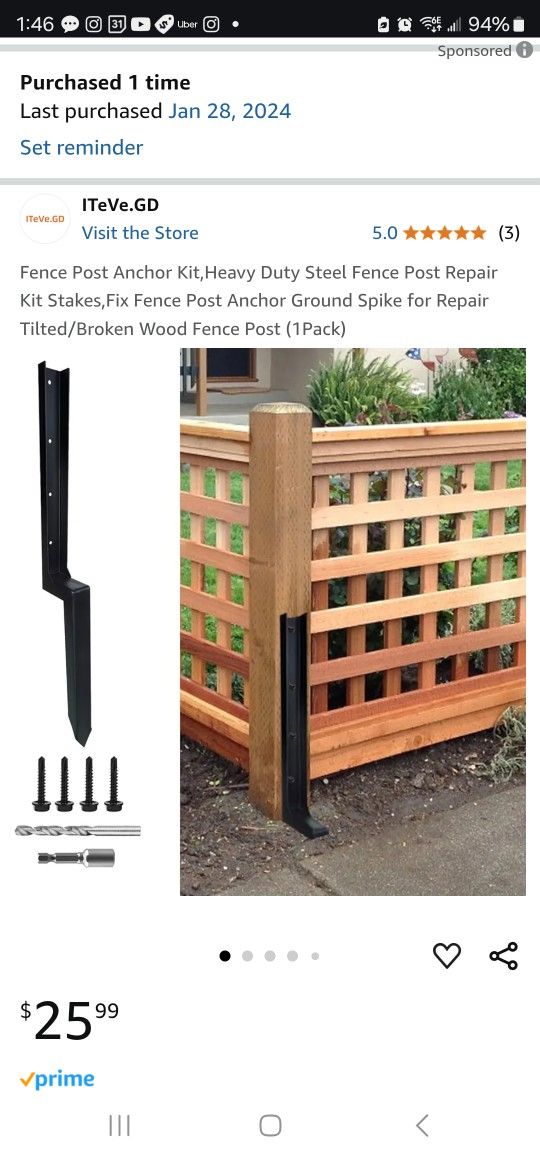 x2 Fence Post Repair Kits