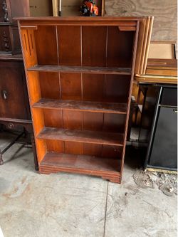 Vintage Wood Bookshelf - Solid & Sturdy